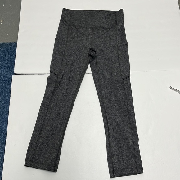 Lululemon Speed Up Crop Heathered Black Gray Leggings Size 4 - Picture 3 of 7